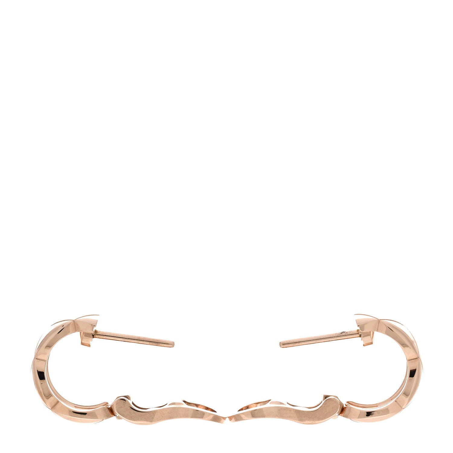 Chanel 18K Beige Gold Coco Crush Hoop Earrings 3 of 5