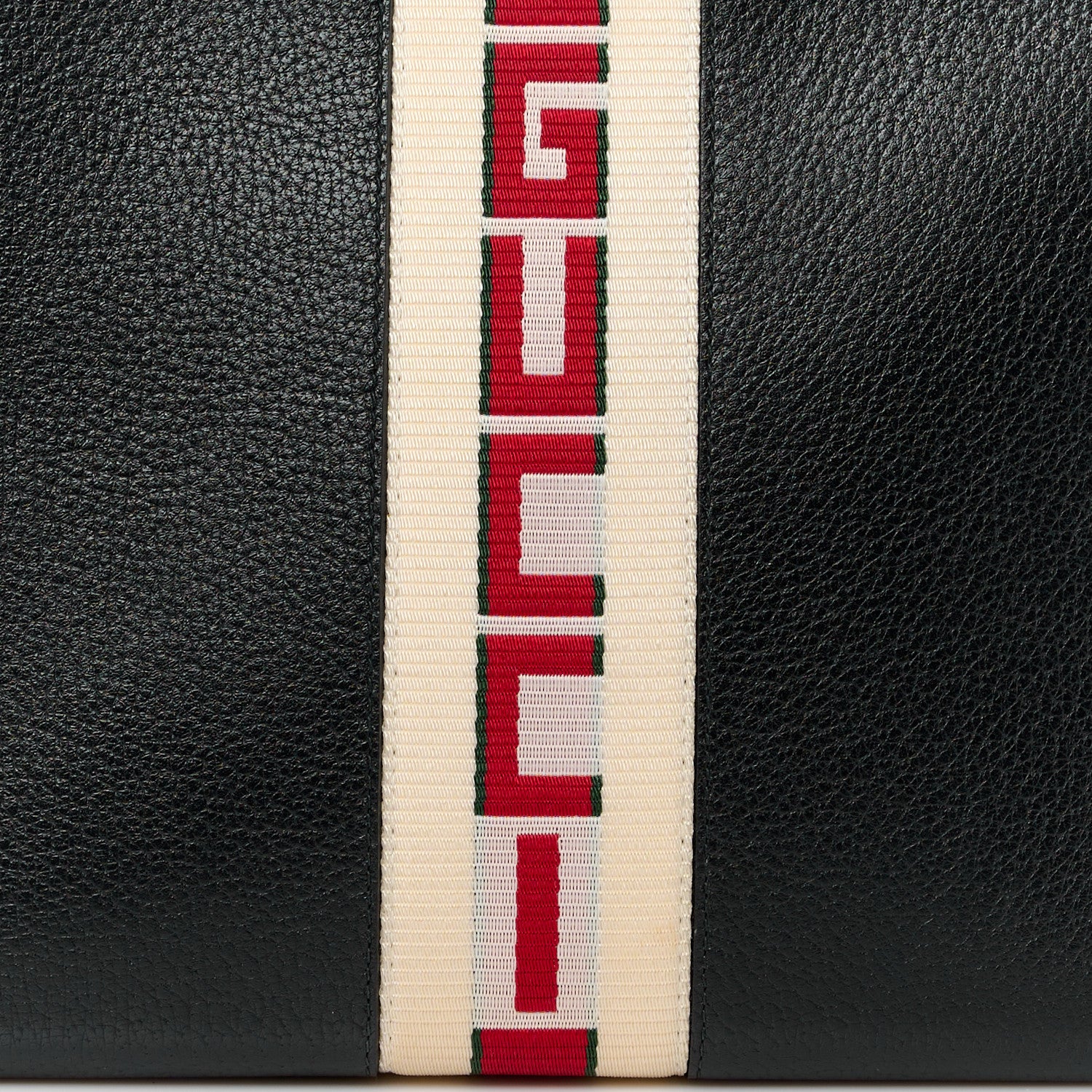 Gucci Textured Dollar Calfskin Nylon Gucci Stripe New Web Cosmetic Case Black Ecru Verde Rosso 9 of 12