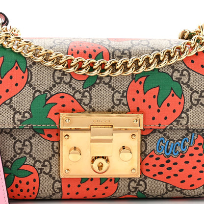 Gucci GG Supreme Monogram Strawberry Small Padlock Shoulder Bag 7 of 11