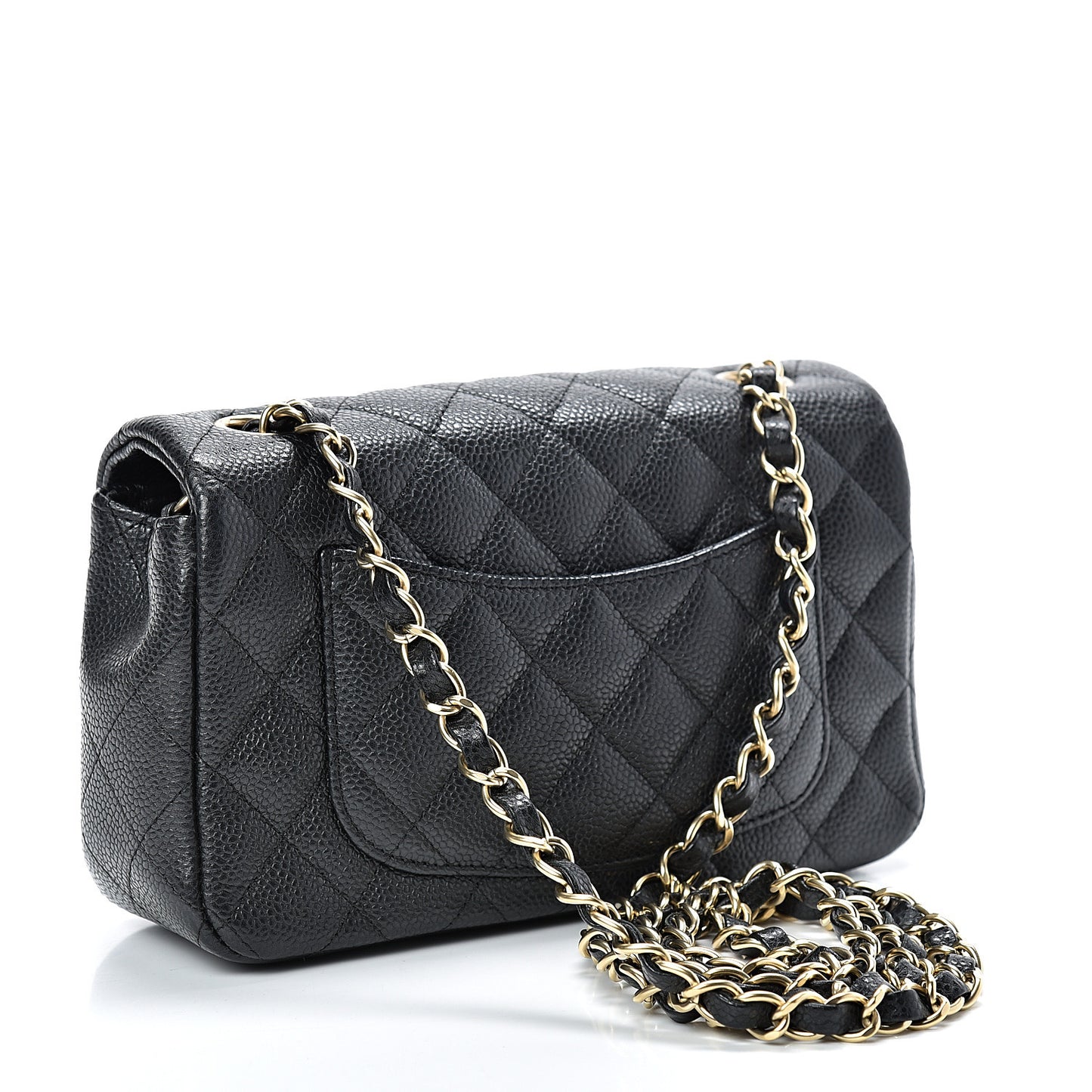 Caviar Quilted Mini Rectangular Flap Black