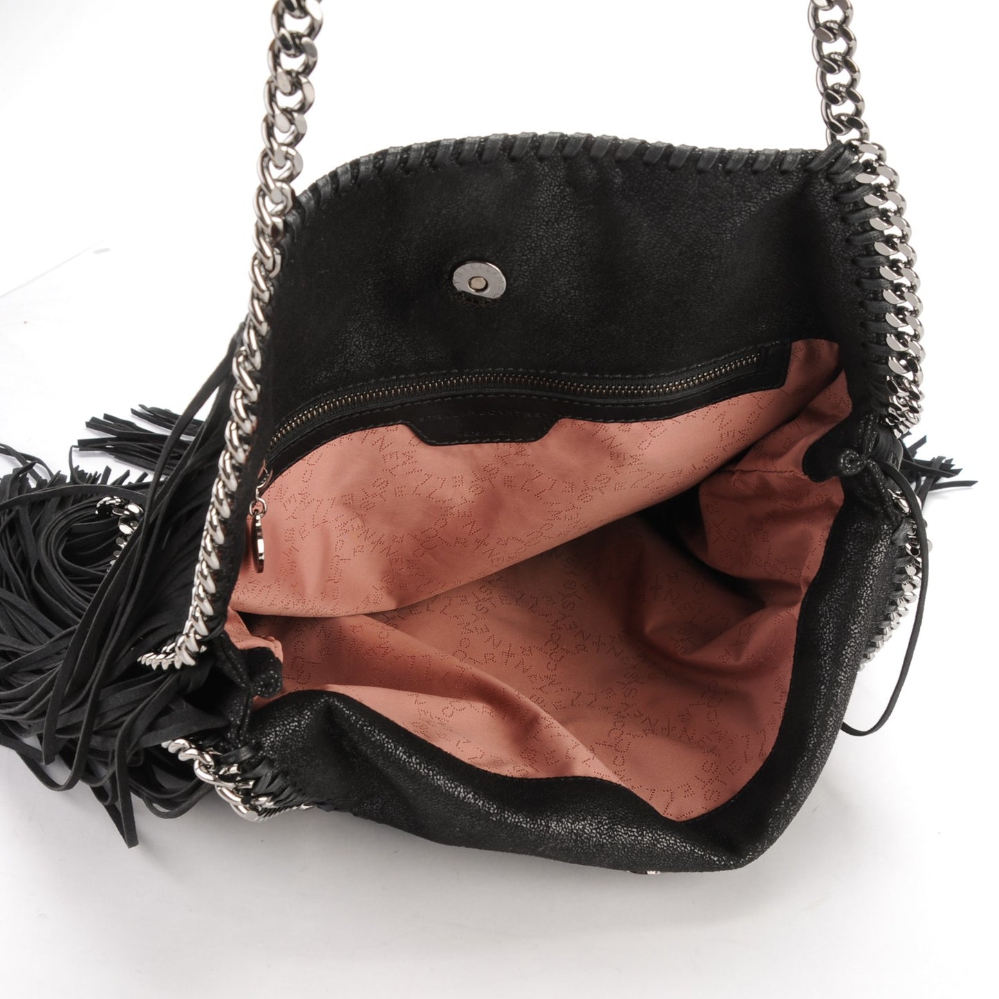 Eco Suede Fringe Falabella Tote Black