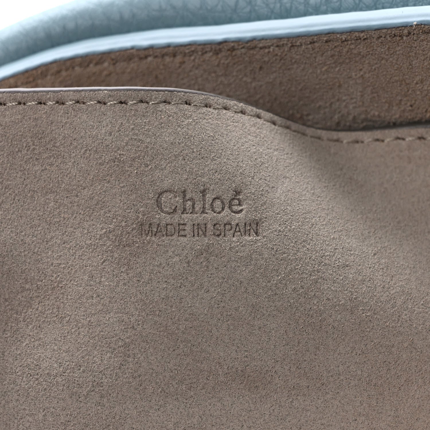 Chloe Calfskin Crocodile Embossed Small Faye Shoulder Bag Faded Blue 5 of 7