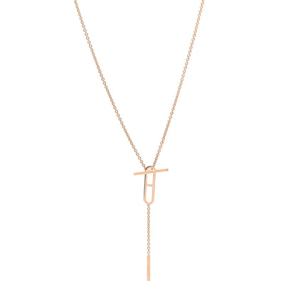 Hermes 18K Rose Gold Diamond PM Ever Chaine D'Ancre Necklace 1 of 6