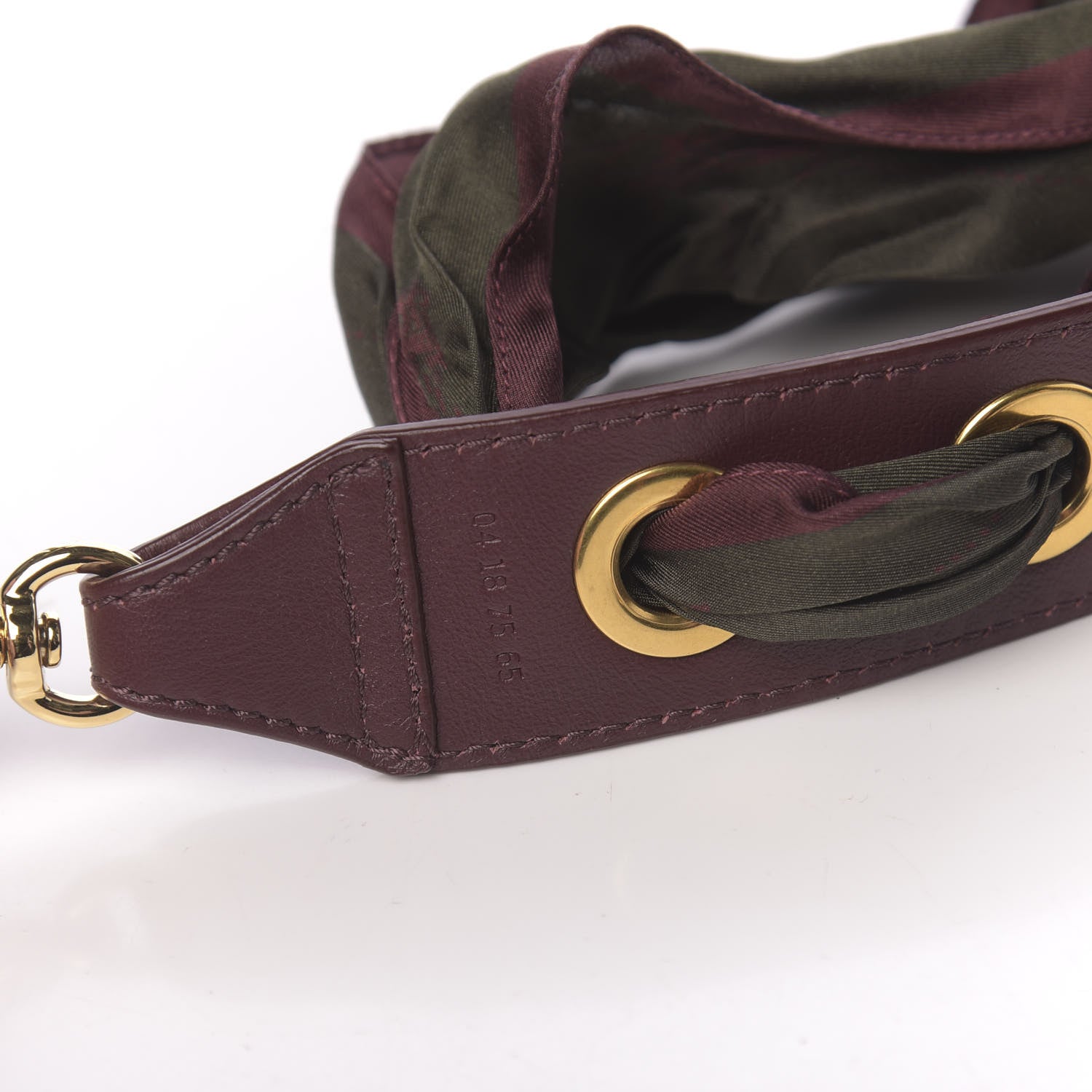 Chloe Calfskin Silk Little Horses Scarf Strap Deep Forest 4 of 4