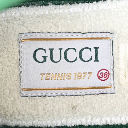 Gucci GG Monogram Web Womens 1977 Tennis High Top Sneakers 38 Beige Ebony Mystic White 7 of 7