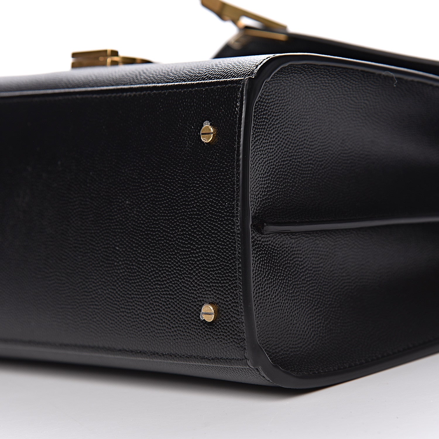 Saint Laurent Grain de Poudre Medium Classic Monogram Cassandra Top Handle Black Rouge Legion 11 of 13
