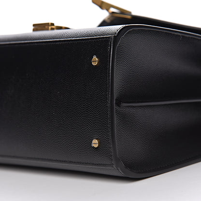 Saint Laurent Grain de Poudre Medium Classic Monogram Cassandra Top Handle Black Rouge Legion 11 of 13