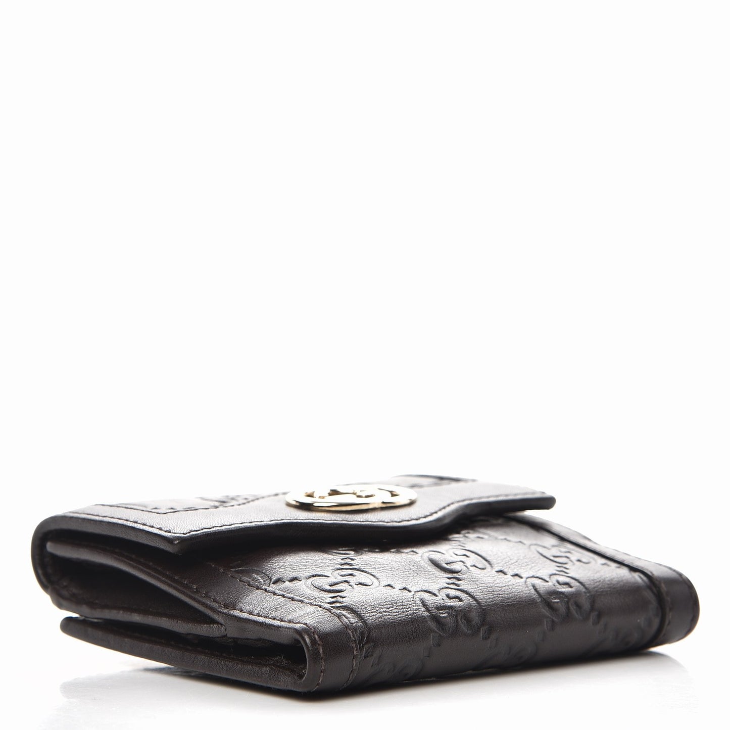 Guccissima Sukey French Flap Wallet Chocolate