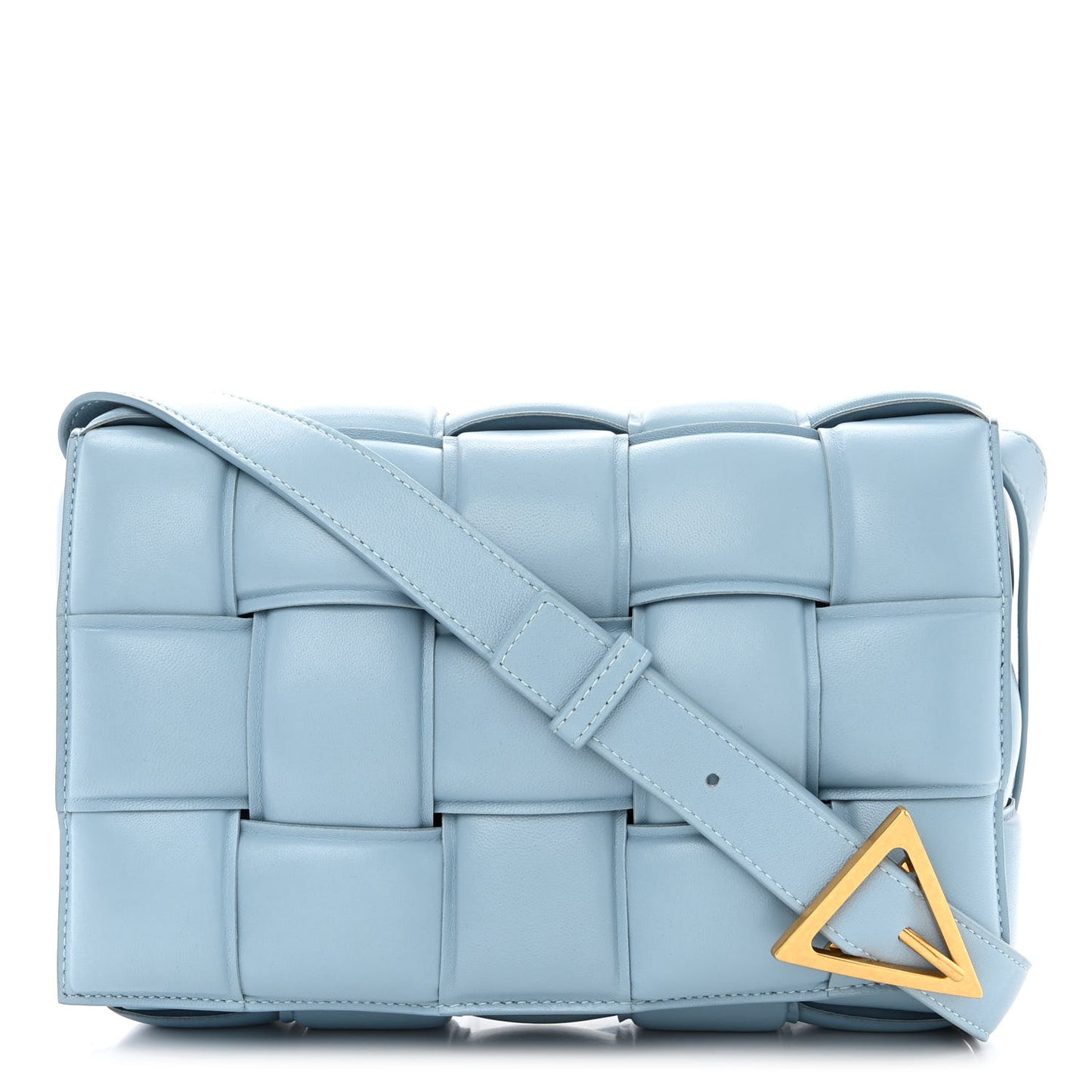 Nappa Maxi Intreccio Padded Cassette Crossbody Bag Ice