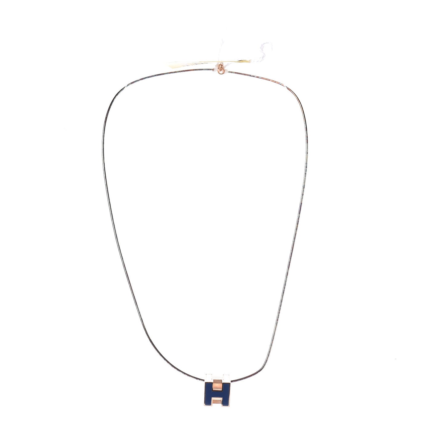 Rose Gold Lacquered Cage d'H Pendant Necklace Marine