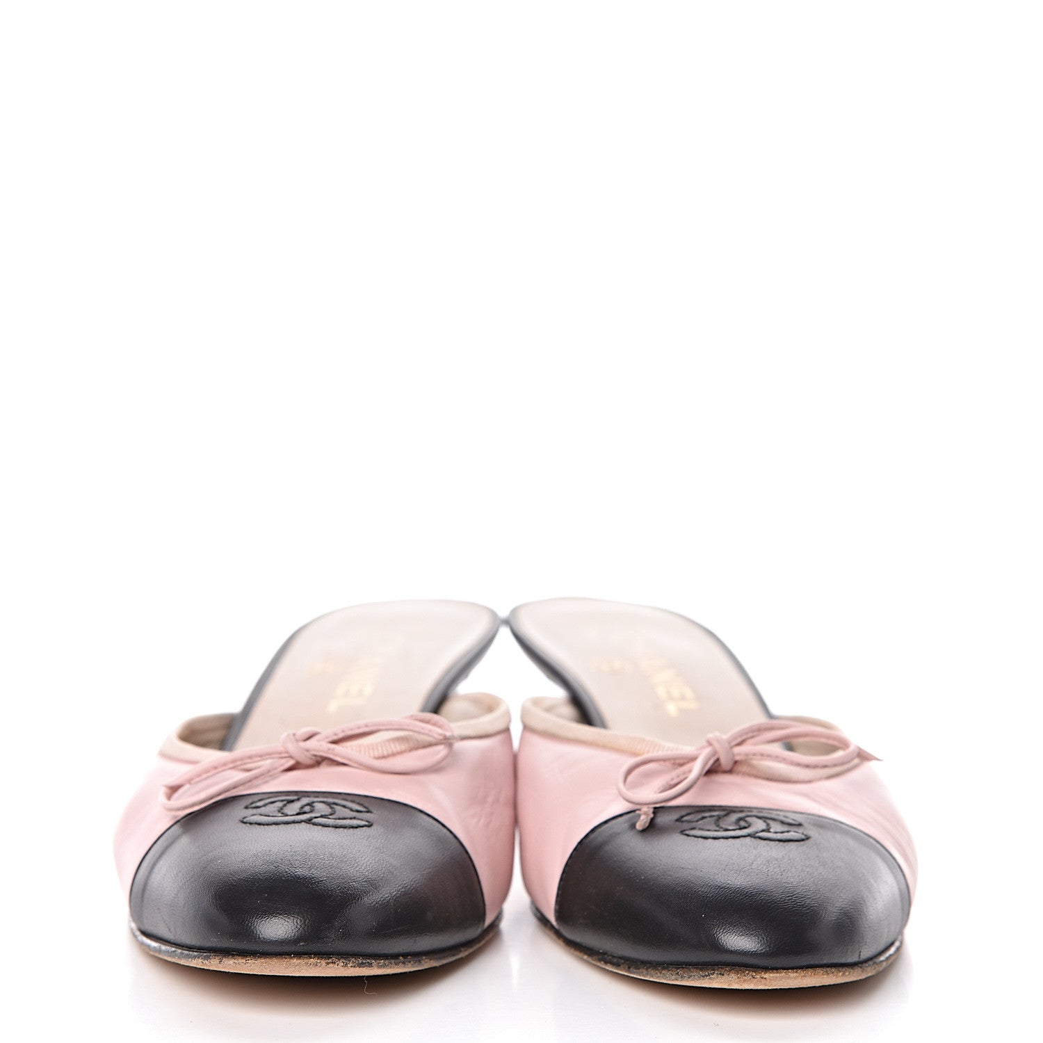 Chanel Lambskin Cap Toe CC Mules 39.5 Pink Black 2 of 17
