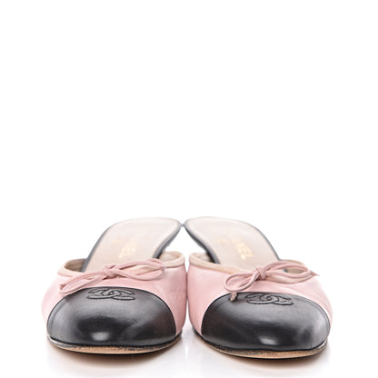 Chanel Lambskin Cap Toe CC Mules 39.5 Pink Black 2 of 17