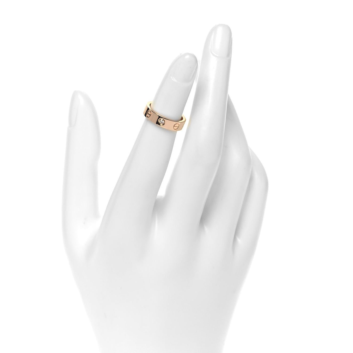 18K Pink Gold Diamond 4mm LOVE Wedding Band Ring 45 3.25