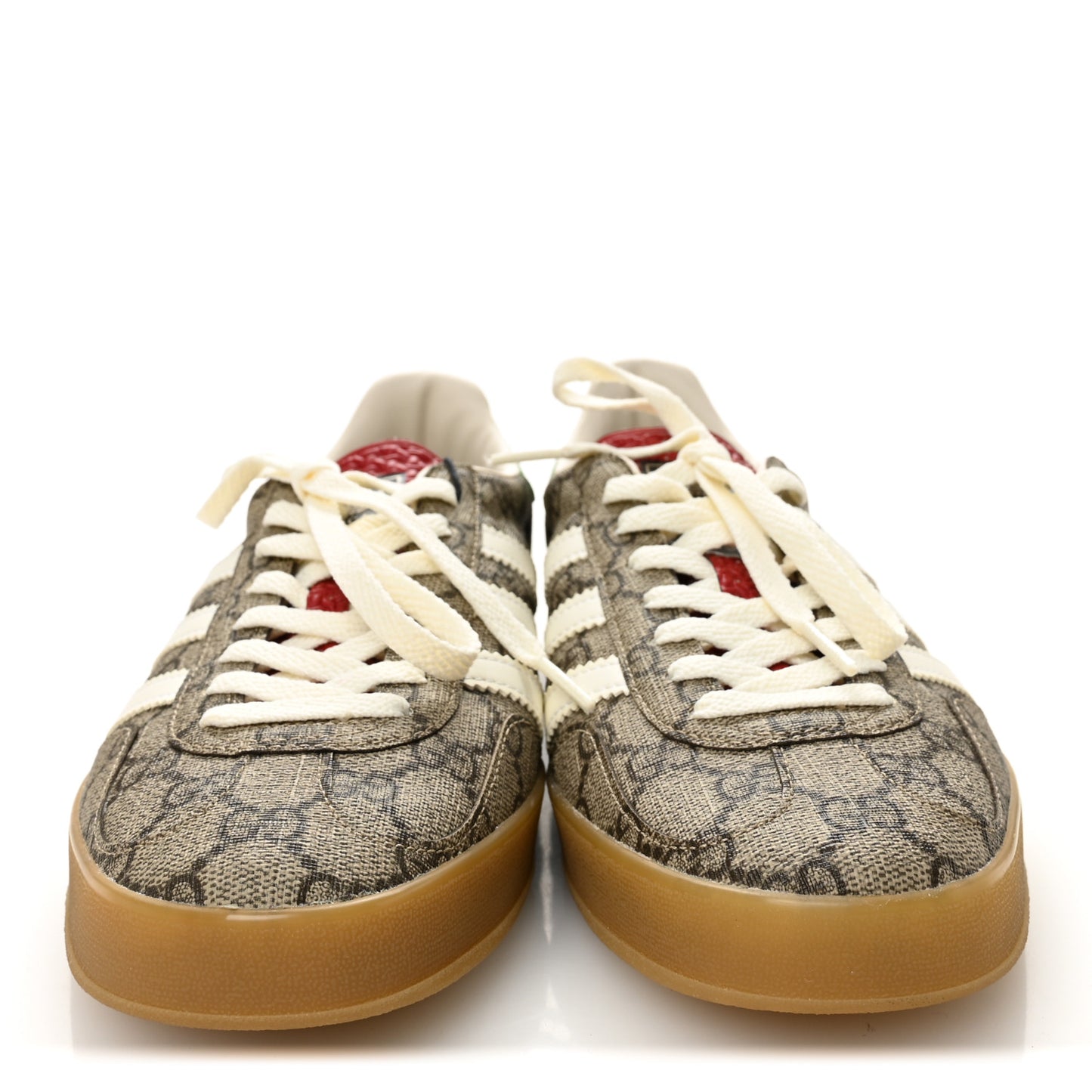 X ADIDAS GG Supreme Monogram Mens Gazelle Sneakers 10 Beige Ebony Off White New Shamarock 8.5 Beige Ebony Off White New Shamarock