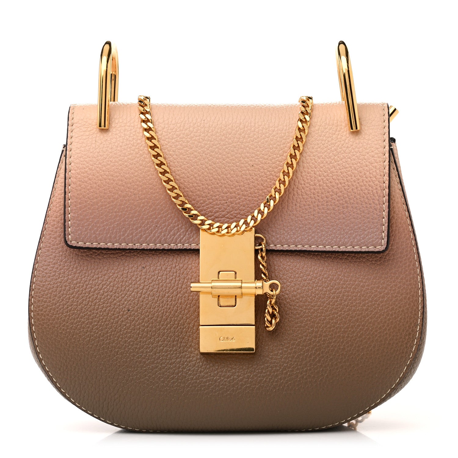 Chloe Grained Calfskin Lambskin Ombre Mini Drew Shoulder Bag 1 of 12