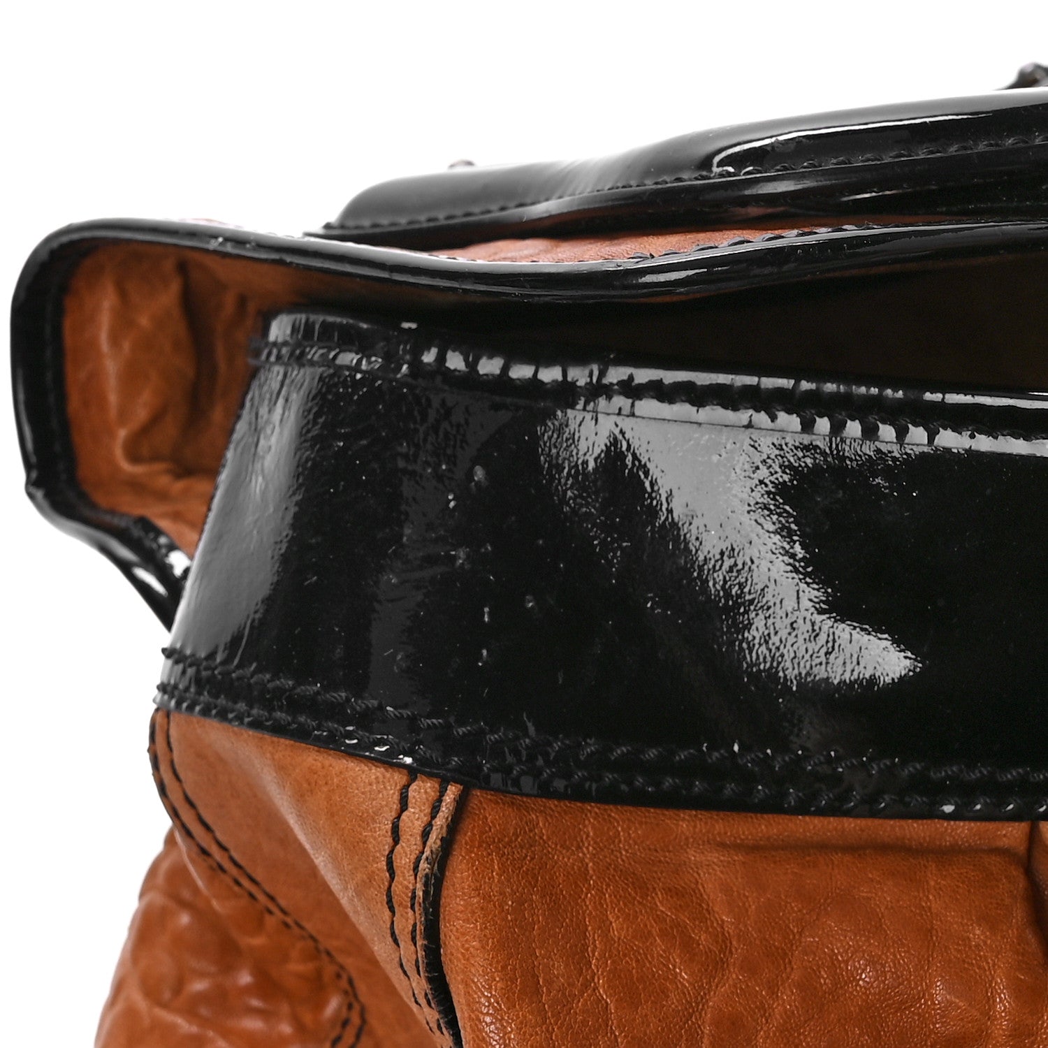 Fendi Nappa Patent Large B Bag Osso Black 11 of 15