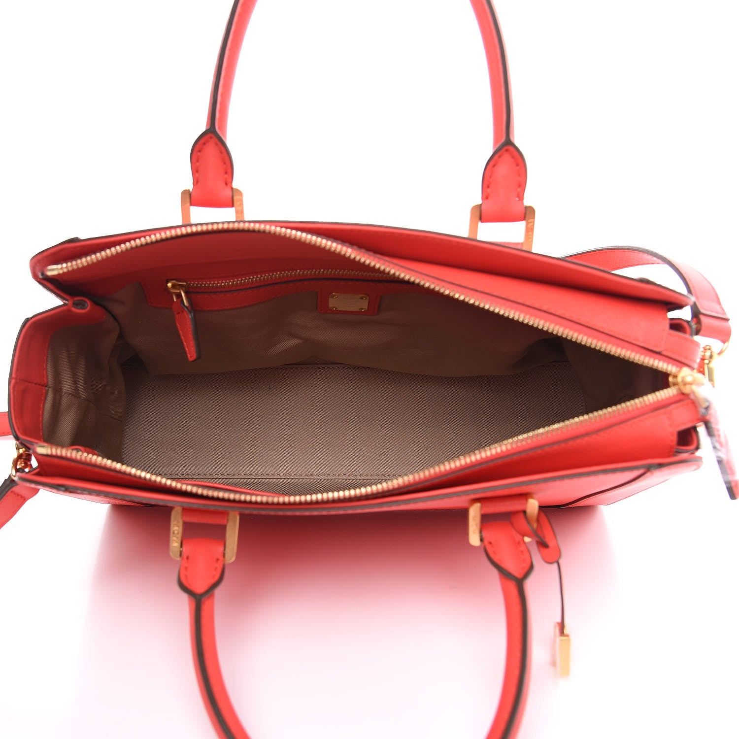MCM Saffiano Nuovo Tote Hot Coral 7 of 10