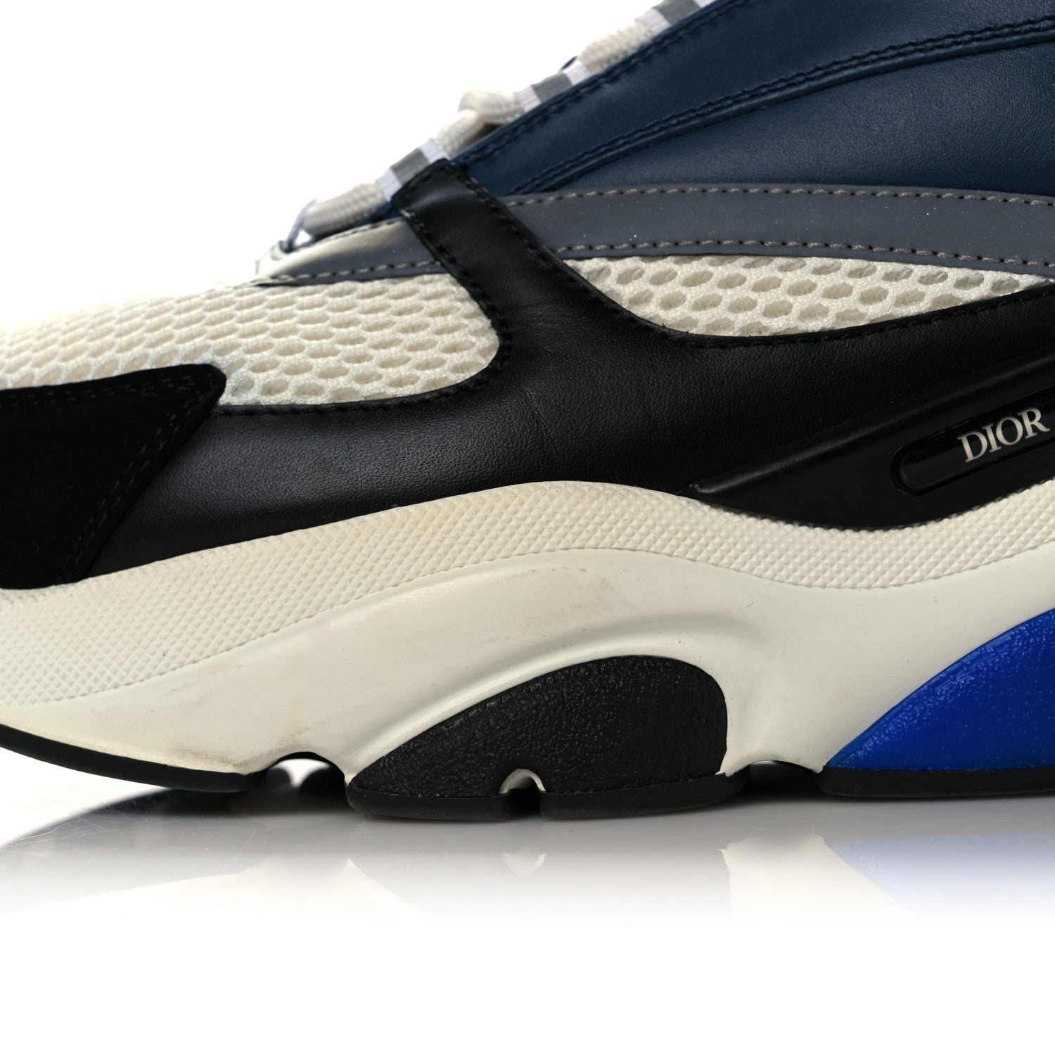 Christian Dior Technical Mesh Calfskin Mens B22 Sneakers 45 Blue Black 9 of 15
