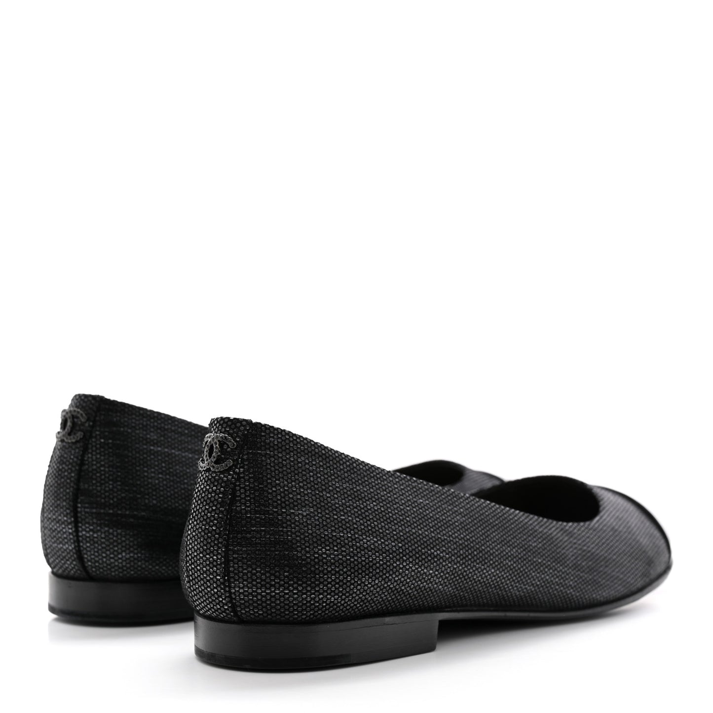 Fantasy Goatskin Patent Calfskin Crystal Cap Toe CC Ballerina Flats 39 Black