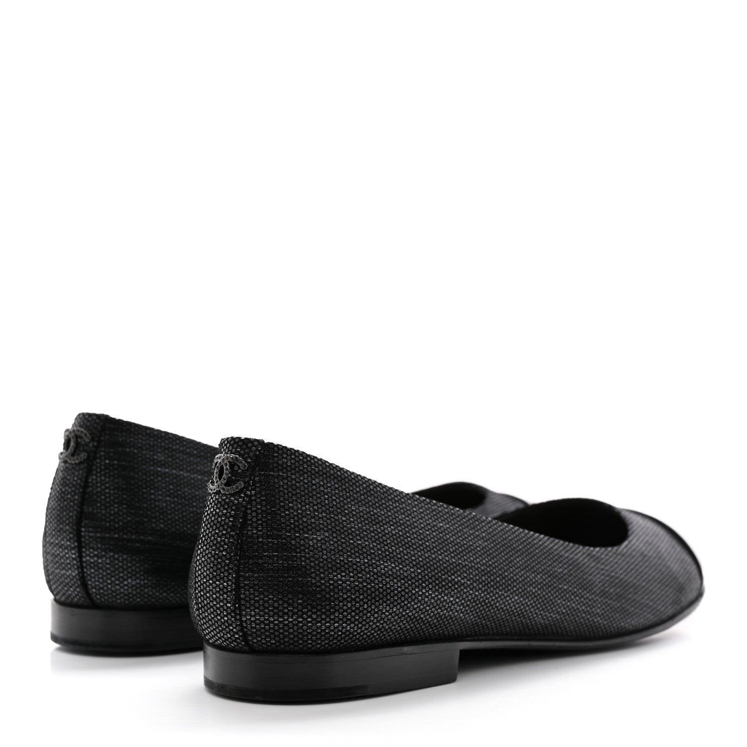 Chanel Fantasy Goatskin Patent Calfskin Crystal Cap Toe CC Ballerina Flats 39 Black 4 of 14