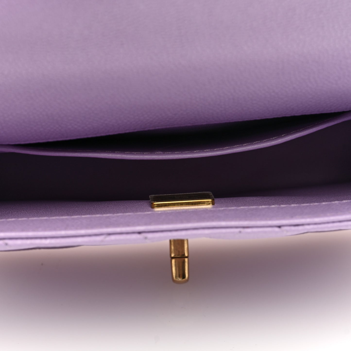 Caviar Quilted Mini Rectangular Sweetheart Flap Lilac