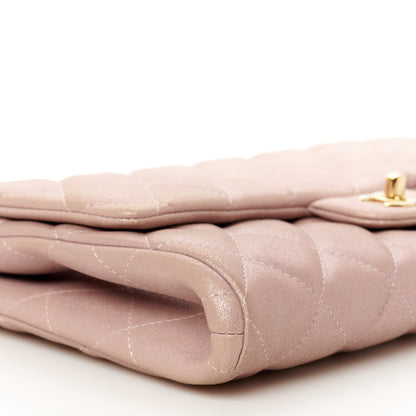 Chanel Iridescent Calfskin Quilted Clutch With Chain Flap Pink 10 of 12
