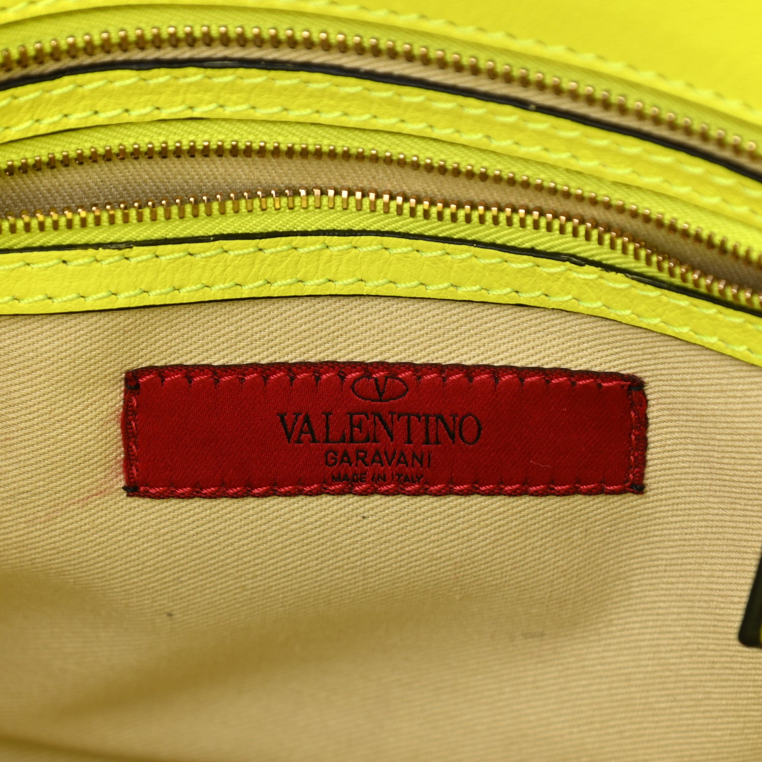 Valentino Garavani Vitello Small Rockstud Double Handle Tote Yellow Fluo 5 of 11