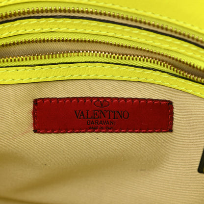 Valentino Garavani Vitello Small Rockstud Double Handle Tote Yellow Fluo 5 of 11