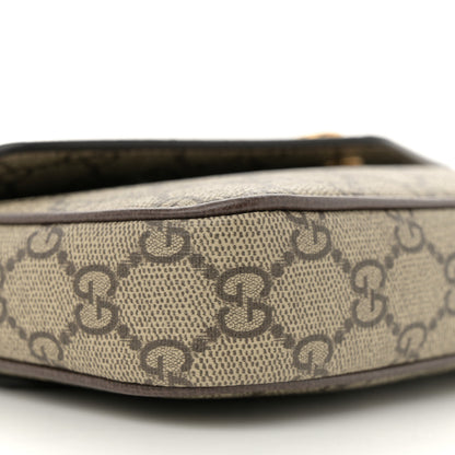 Gucci GG Supreme Monogram Textured Dollar Calfskin Web Mini Ophidia Envelope Shoulder Bag Beige Ebony New Acero 9 of 10