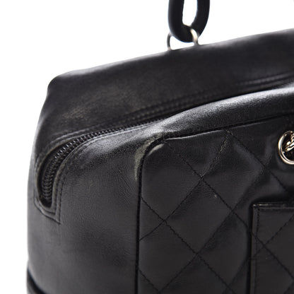 Chanel Calfskin Quilted Large Cambon Bowler Black White 12 of 18
