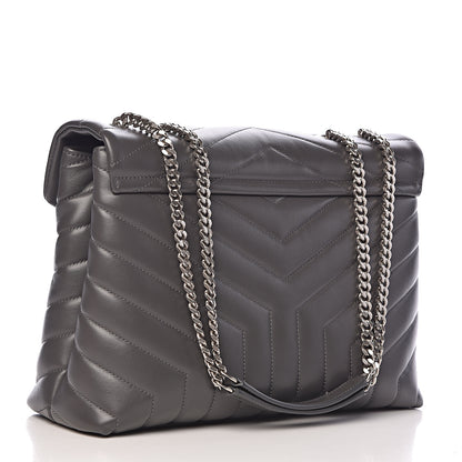 Saint Laurent Calfskin Y Quilted Monogram Medium Loulou Chain Satchel Earth 3 of 10