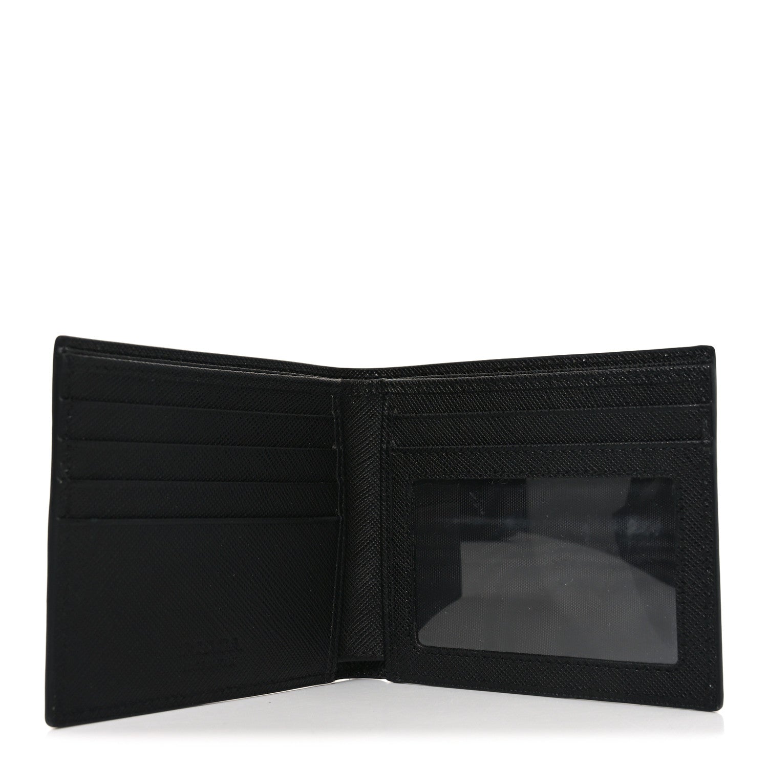 Prada Saffiano Metal Bi-Fold Wallet Black 4 of 6