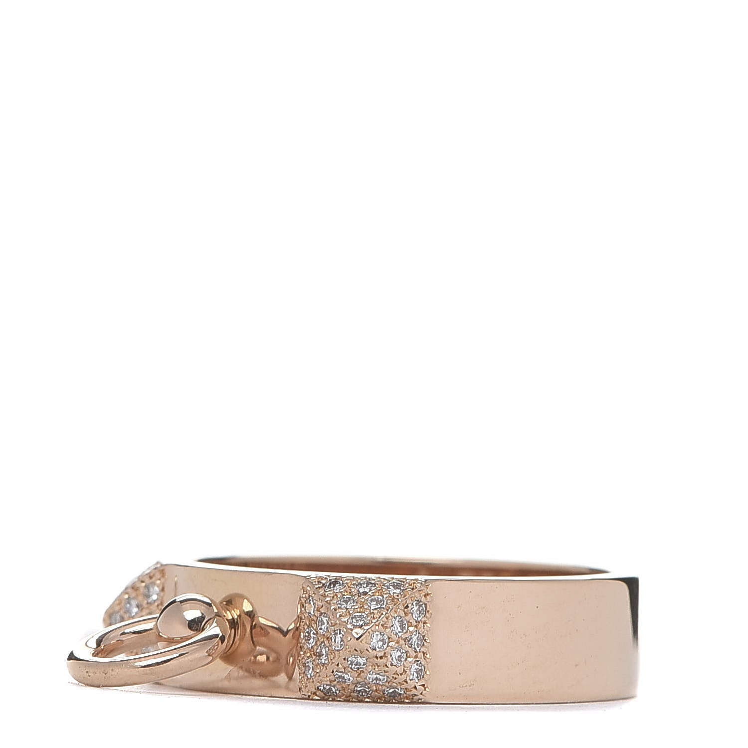 Hermes 18K Rose Gold Diamond PM Collier De Chien Ring 53 6.25 2 of 5