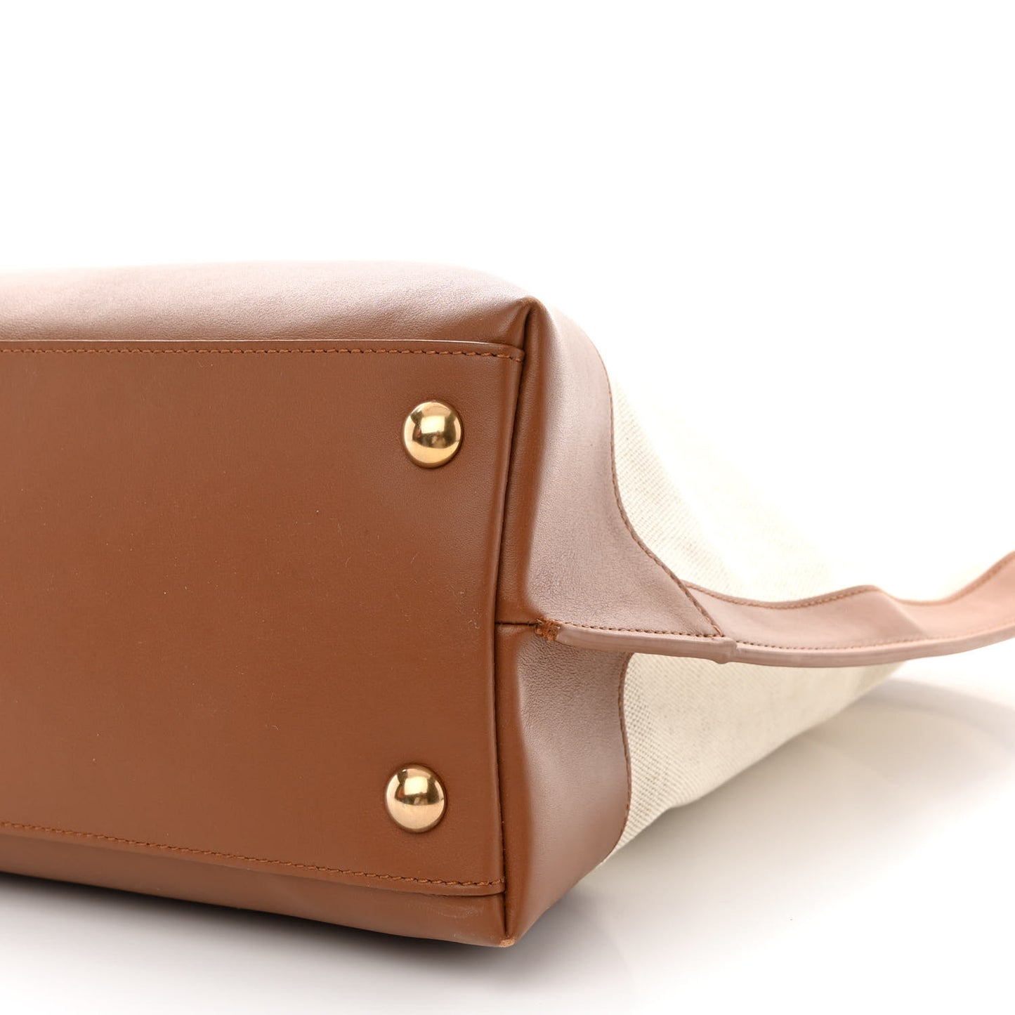 Calfskin Linen Two Tone Cabas Tote Beige