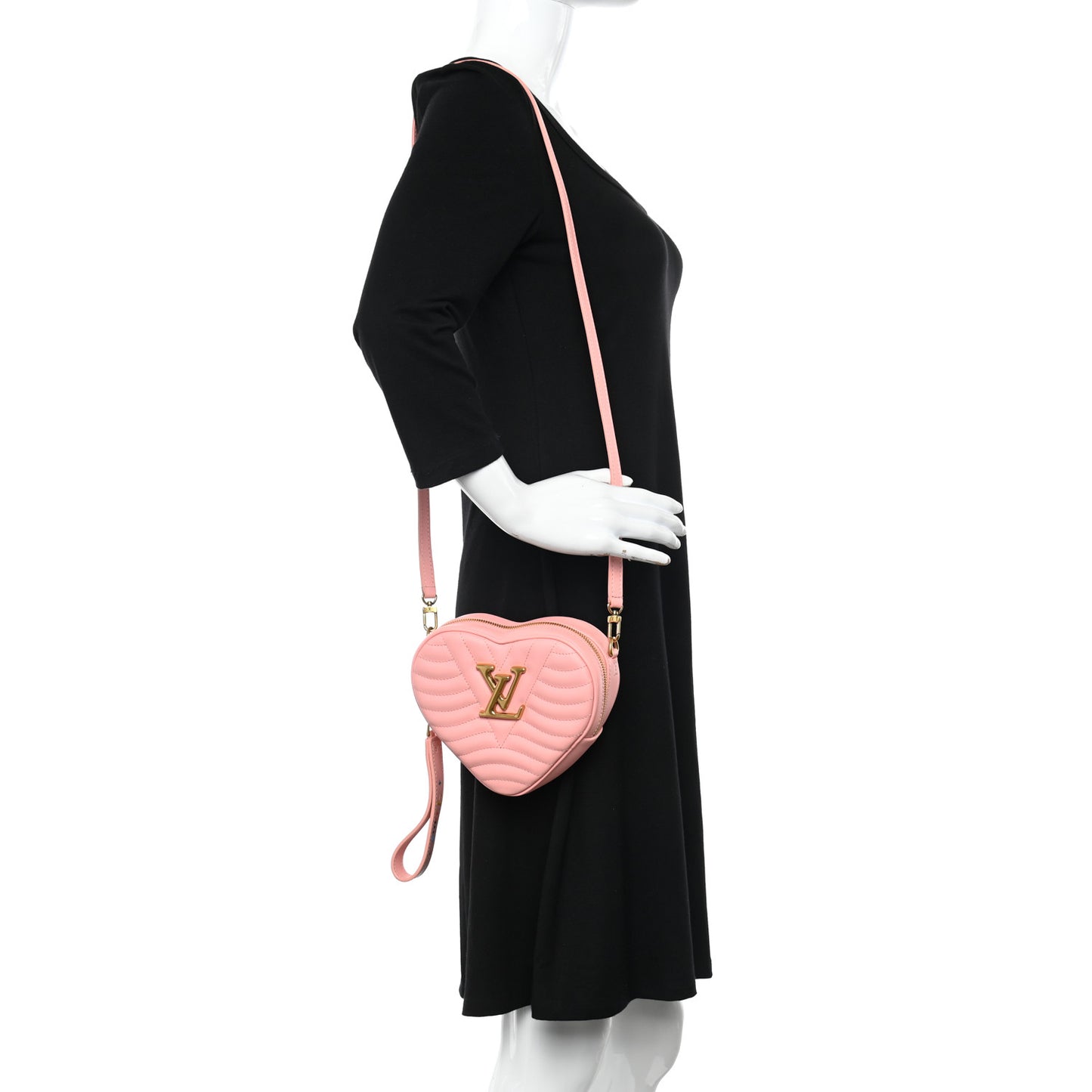 Calfskin New Wave Heart Bag Rose Pomettes