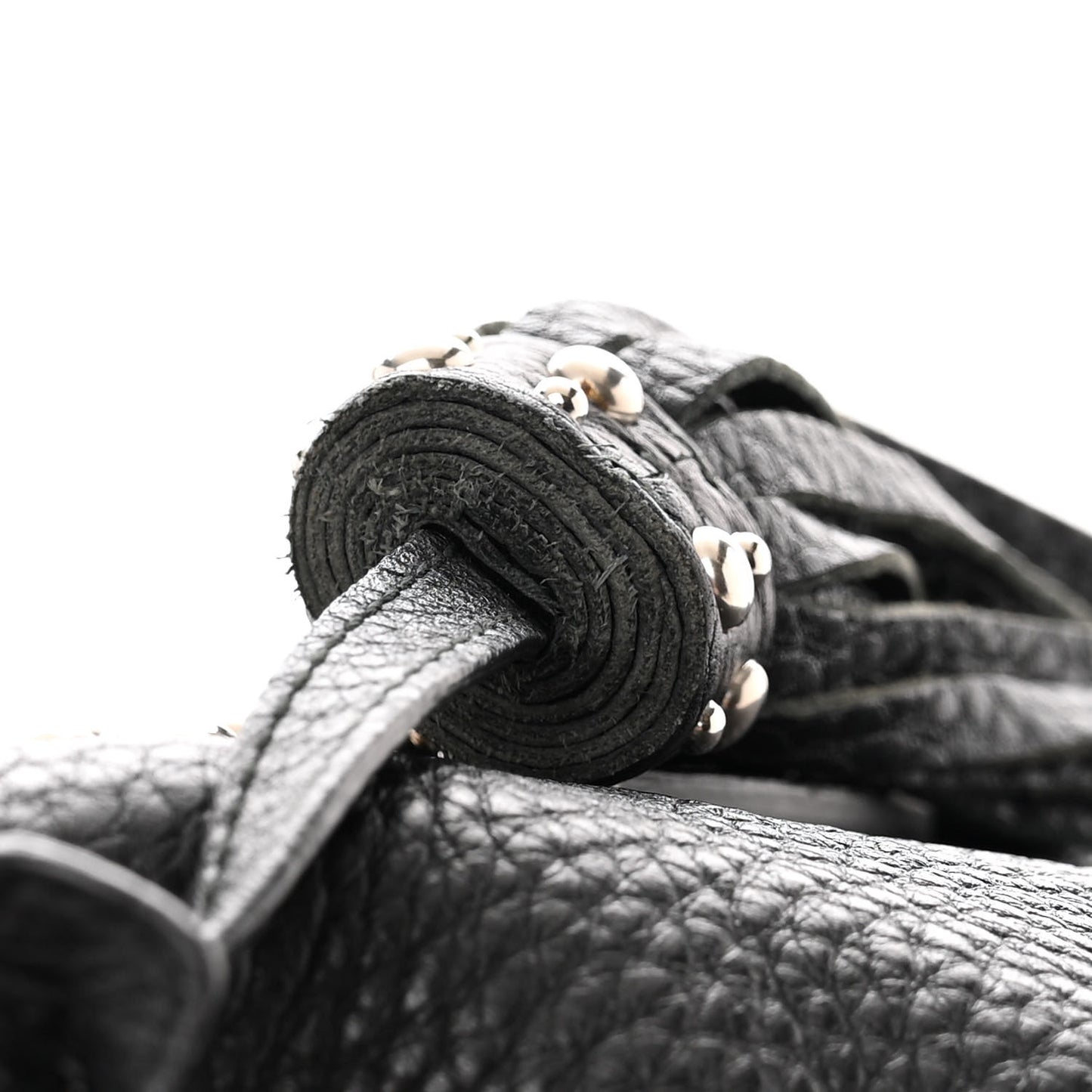 Pebbled Calfskin Studded Medium Soho Chain Shoulder Bag Black