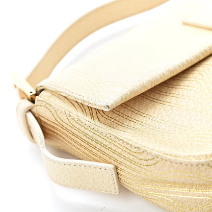 Fendi Metallic Calfskin Printed Baguette Gold 13 of 16