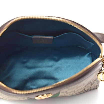Gucci GG Supreme Monogram Textured Dollar Calfskin Web Small Ophidia Dome Shoulder Bag Beige Ebony New Acero 5 of 12