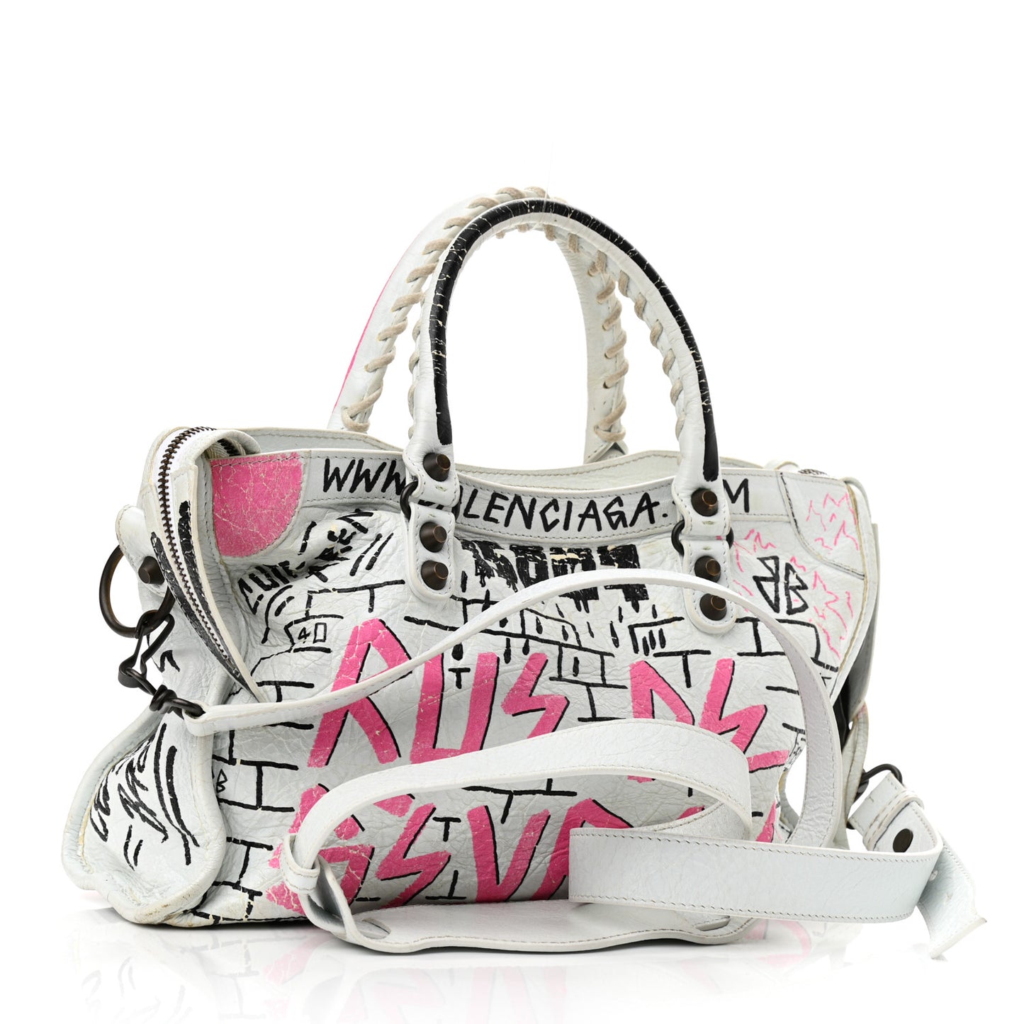 Agneau Graffiti All Over Classic Hardware S City White Multicolor