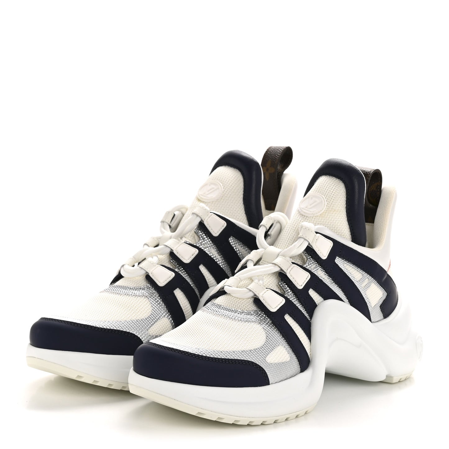 Calfskin Technical Nylon LV Archlight Sneaker 40.5 White Blue Pink