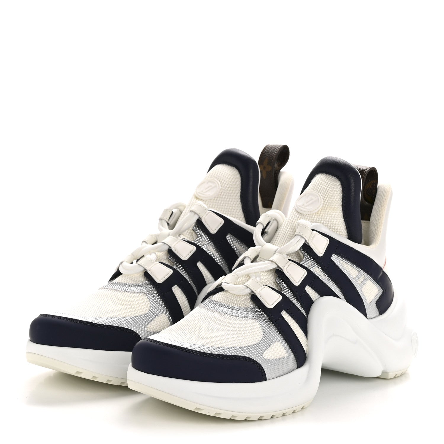 Louis Vuitton Calfskin Technical Nylon LV Archlight Sneaker 40.5 White Blue Pink 4 of 9