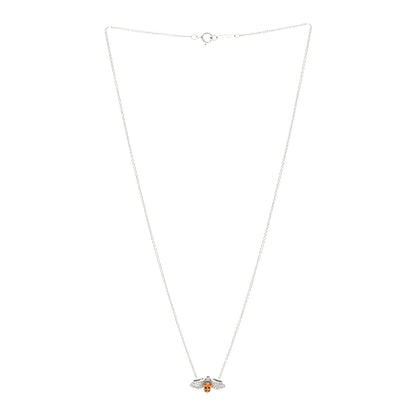 Tiffany Platinum 18K Yellow Gold Diamond Spessartine Paper Flowers Firefly Pendant Necklace 3 of 5