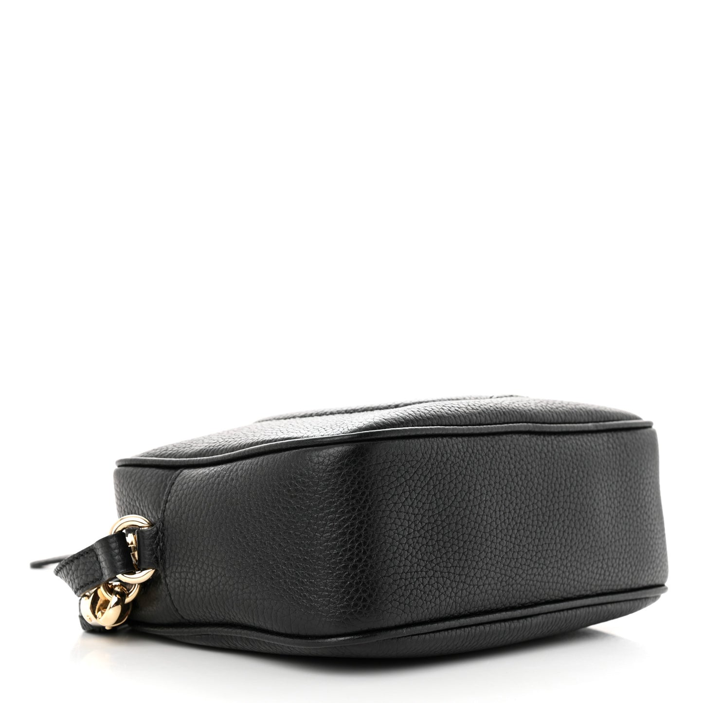 Pebbled Calfskin Small Soho Disco Bag Black