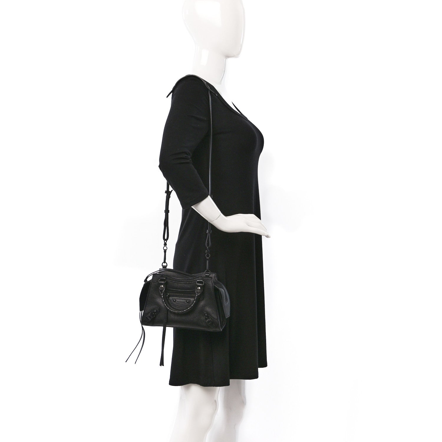 Balenciaga Grained Calfskin Neo Classic Black Hardware Mini City Black 2 of 7
