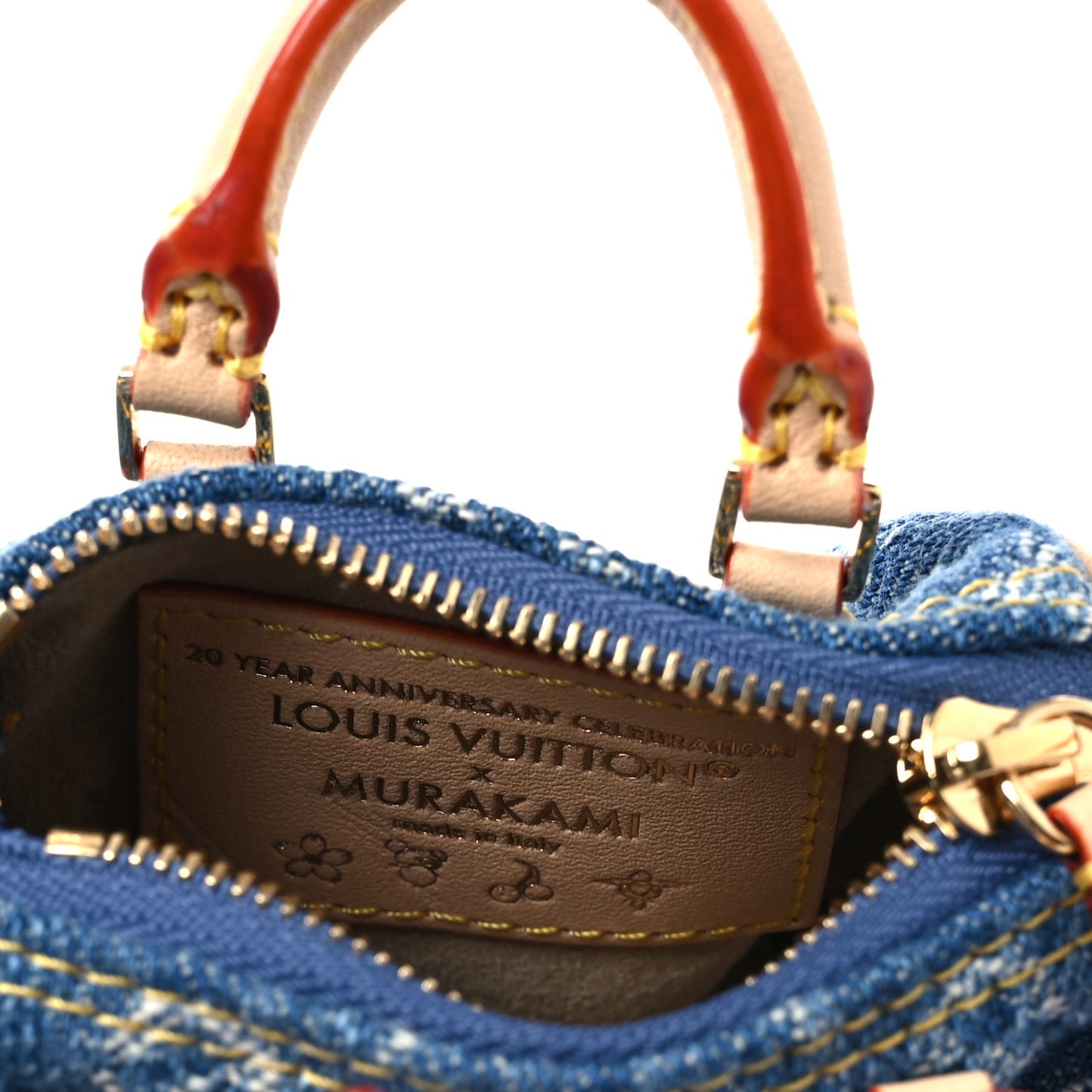 LV X TM Monogram Denim Cerises Micro Speedy Bag Charm Blue