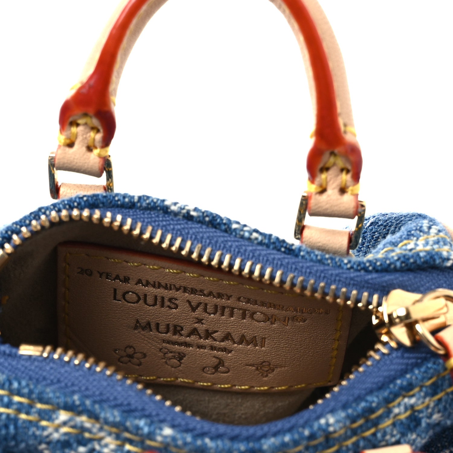 Louis Vuitton LV X TM Monogram Denim Cerises Micro Speedy Bag Charm Blue 5 of 6