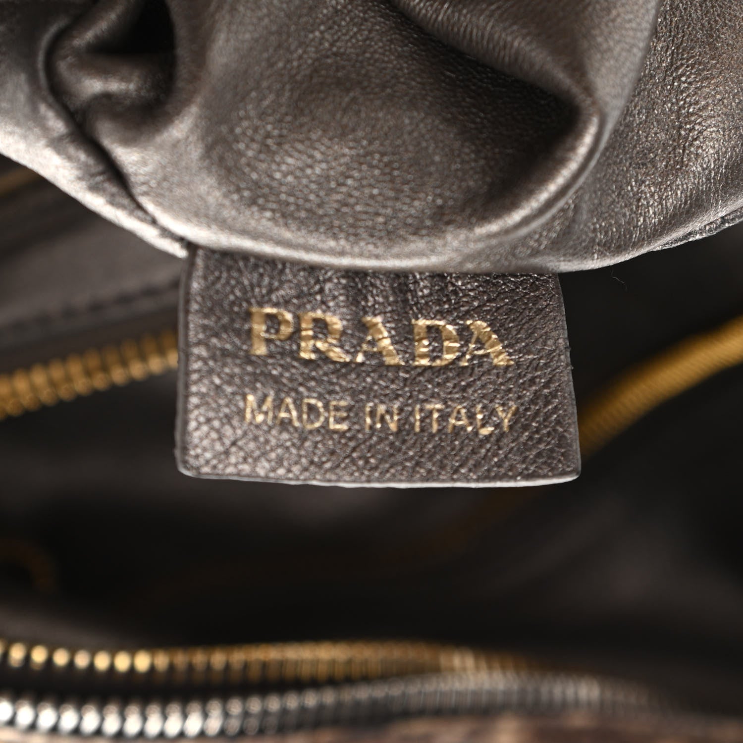 Prada Cervo Lux Print Lace Bauletto Bag Blond 6 of 13