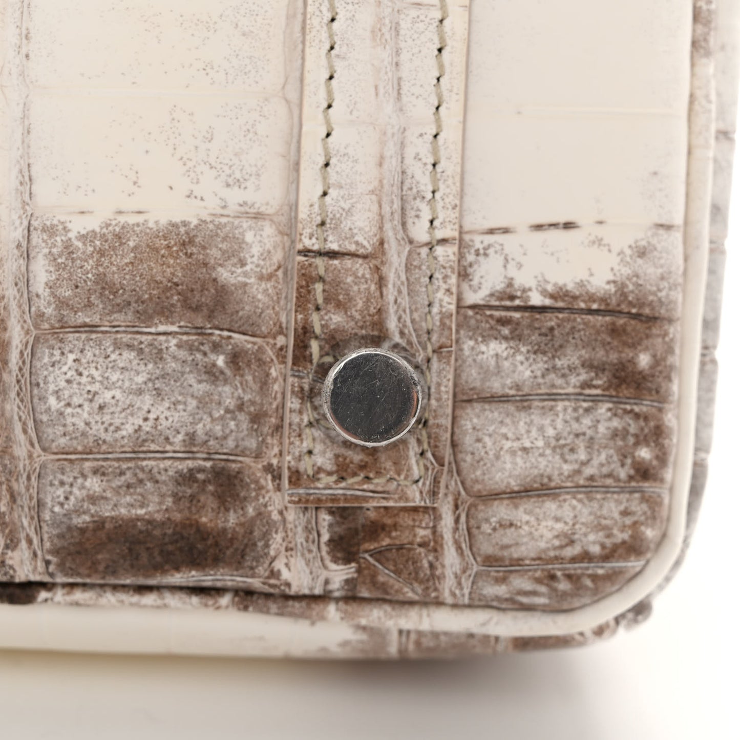 Matte Niloticus Crocodile Himalaya Birkin 25 Blanc