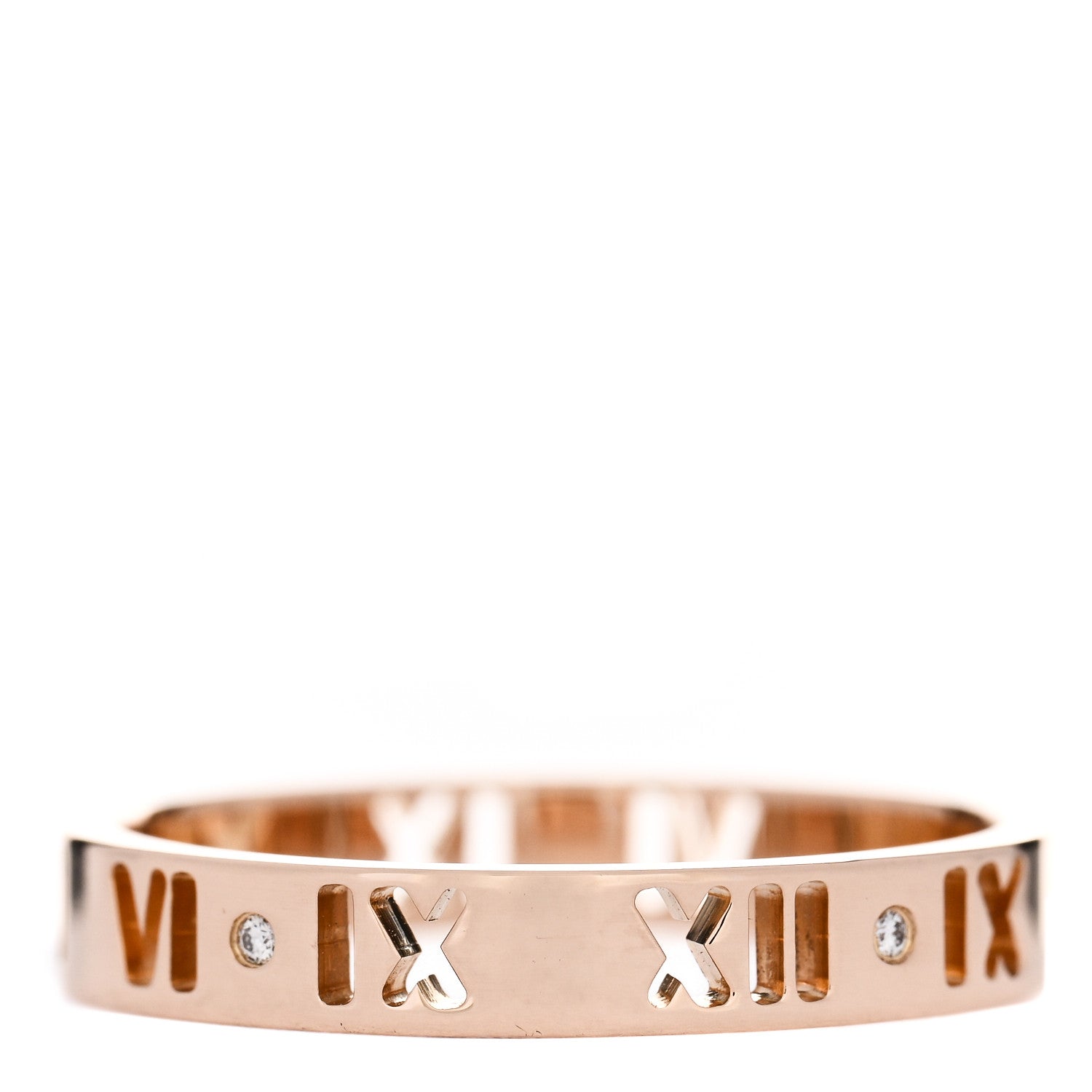Tiffany 18K Rose Gold Diamond Atlas Pierced Ring 58 8.25 3 of 4