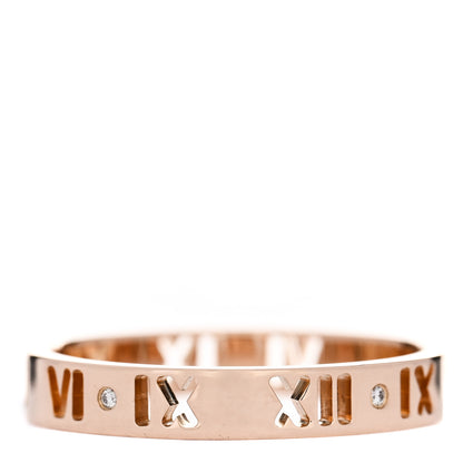 Tiffany 18K Rose Gold Diamond Atlas Pierced Ring 58 8.25 3 of 4